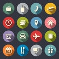 Airport and airlines services flat icons