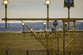 airport approach lights and runway Royalty Free Stock Photo