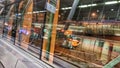 Airport apron seen from inside of terminal