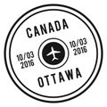 Airport arrival mark. Passport stamp. Travel symbol