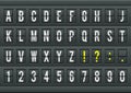Airport arrival table alphabet with characters and numbers. Royalty Free Stock Photo