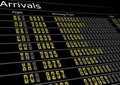 Airport Arrivals Board Royalty Free Stock Photo