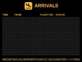 Airport arrivals template, digital information board, vector illustration