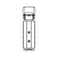 Airport aviation fuel truck line vector flat top view. Airplane petrol tanker transportation outline