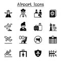 Airport, aviation icon set vector illustration graphic design