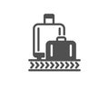 Airport baggage reclaim icon. Airplane luggage lane sign. Vector