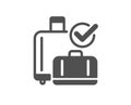 Airport baggage reclaim icon. Airplane luggage sign. Vector