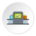 Airport baggage security scanner icon circle