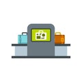 Airport baggage security scanner icon