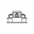 Airport baggage security scanner icon