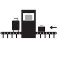 Airport baggage security scanner icon on white background. conveyor belt at airport scanner sign. airport Security Scanner symbol