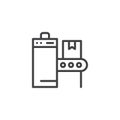Airport baggage security scanner outline icon