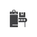 Airport baggage security scanner vector icon