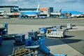 Airport baggage tractor at Amsterdam Airport Schiphol