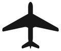 Airport black icon. Flight sign. Airplane symbol