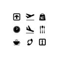 Airport black icons