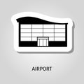 Airport black silhouette building sticker