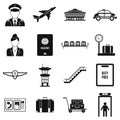 Airport black simple icons