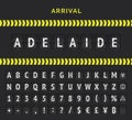 Airport board flip font for arrivals banner