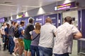 AIRPORT BORYSPIL, UKRAINE - September 01, 2015: People meet relatives at the airport