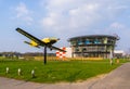 The airport of bosschenhoofd with airplane, Aviation seppe breda, the Netherlands, March 30, 2019 Royalty Free Stock Photo