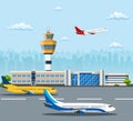 Airport building and airplanes