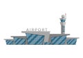 Airport building is isolated in the Flat style on a white background