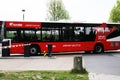 Airport bus for passengers in Amsterdam Airport, Corendon bus