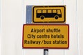 Airport bus stop sign