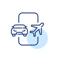 Airport car rental app. Pixel perfect, editable stroke Royalty Free Stock Photo
