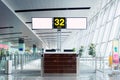 Airport check-in counter in gate departure, Interior terminal ai Royalty Free Stock Photo