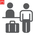 Airport check in glyph icon Royalty Free Stock Photo