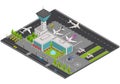 Airport Concept 3d Isometric View. Vector