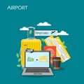 Airport concept vector flat style design illustration Royalty Free Stock Photo