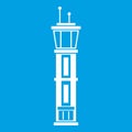 Airport control tower icon white