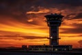 Airport control tower. Generate AI