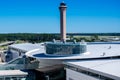 Airport control tower and terminal at IAH Royalty Free Stock Photo