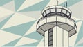 Airport Control Tower Vector, Aviation Communication, vector design Generative AI Royalty Free Stock Photo