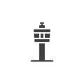 Airport control tower vector icon