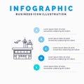 Airport, Conveyance, Shipping, Transit, Transport, Transportation Line icon with 5 steps presentation infographics Background Royalty Free Stock Photo