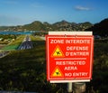 Airport danger sign at St Barts, French West Indies Royalty Free Stock Photo