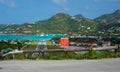 Airport danger sign at St Barts, French West Indies Royalty Free Stock Photo