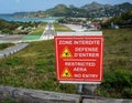 Airport danger sign at St Barts, French West Indies Royalty Free Stock Photo