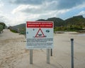 Airport danger sign at St Barts airport Royalty Free Stock Photo