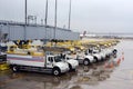 Airport deicing crew Royalty Free Stock Photo