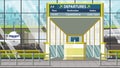 Airport departure board with Casablanca caption. Travel in Morocco related cartoon illustration