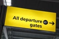 Airport departure gate sign