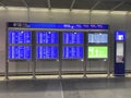 Airport departure information board, timetable