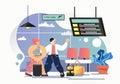 Airport departure lounge, vector flat style design illustration