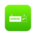 Airport departure sign icon digital green Royalty Free Stock Photo